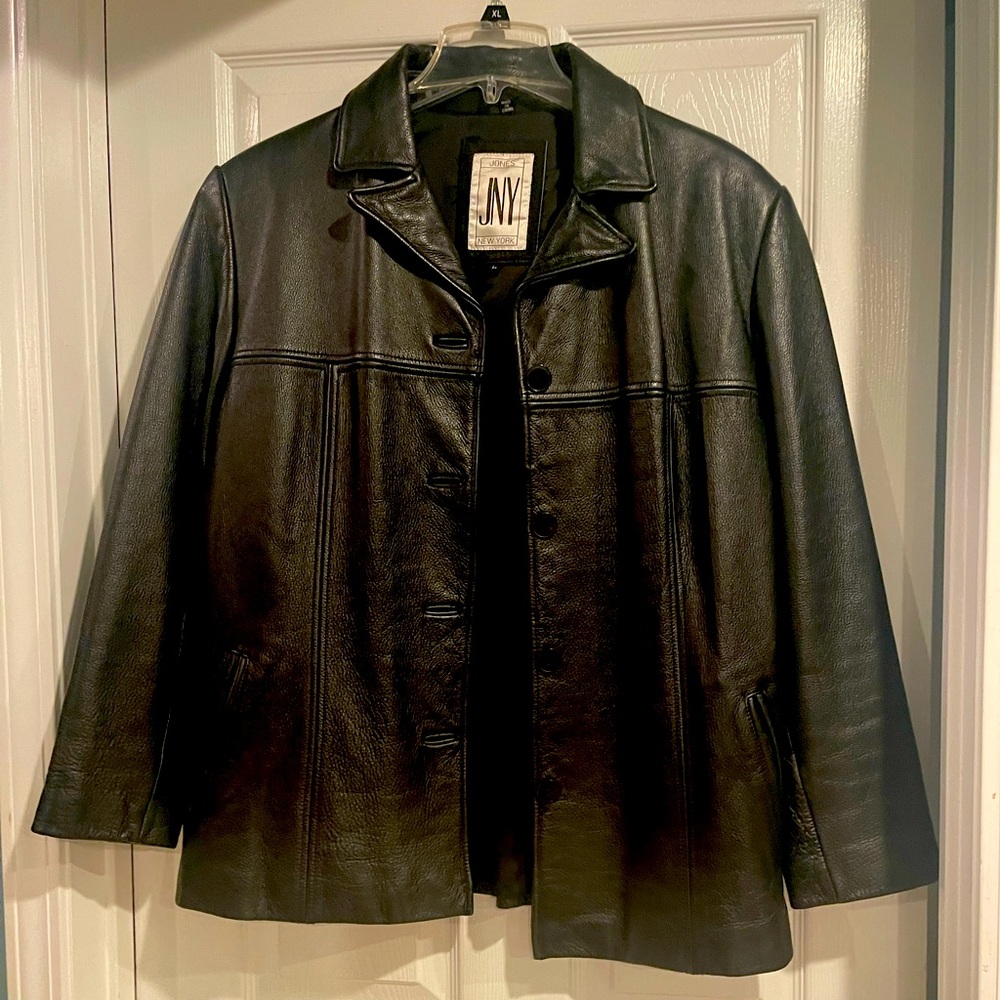 Jones New York size large leather coat.